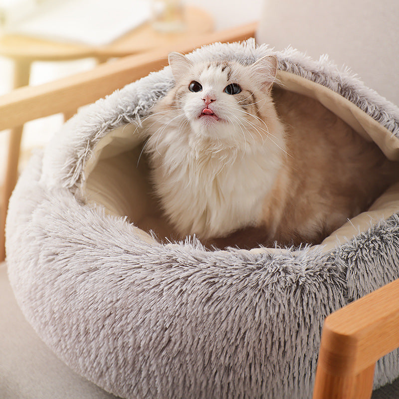Warm Semi-Enclosed Cat Cave Bed