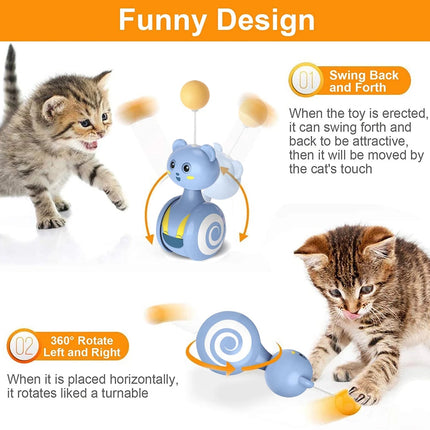 Interactive Cat Rolling Toy with Feather