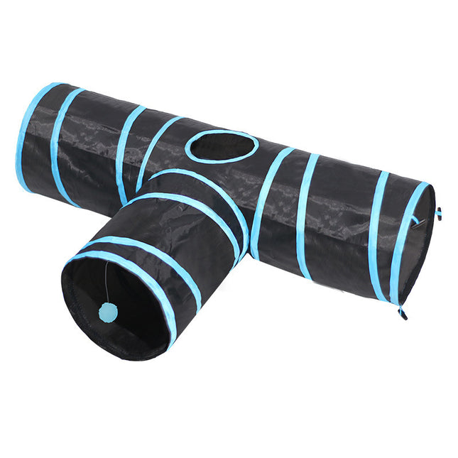 3-Way Cat Tunnel with Toy Ball
