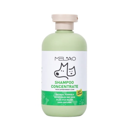 MELAO Shampoo Concentrate for pets, 100% natural ingredients, moisturizing dry skin, soothing formula.