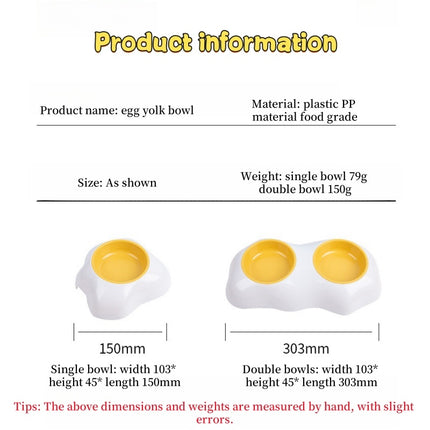 Double Pet Bowl Set – Egg Yolk Design