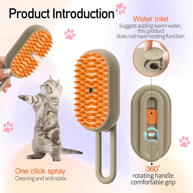 Cat Steam Brush Steamy Dog Brush 3 In 1