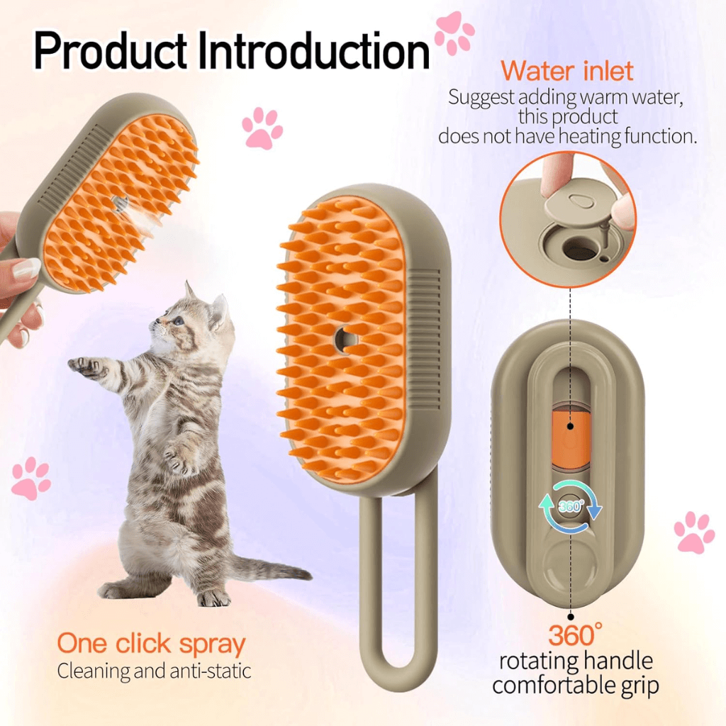 Cat Steam Brush Steamy Dog Brush 3 In 1
